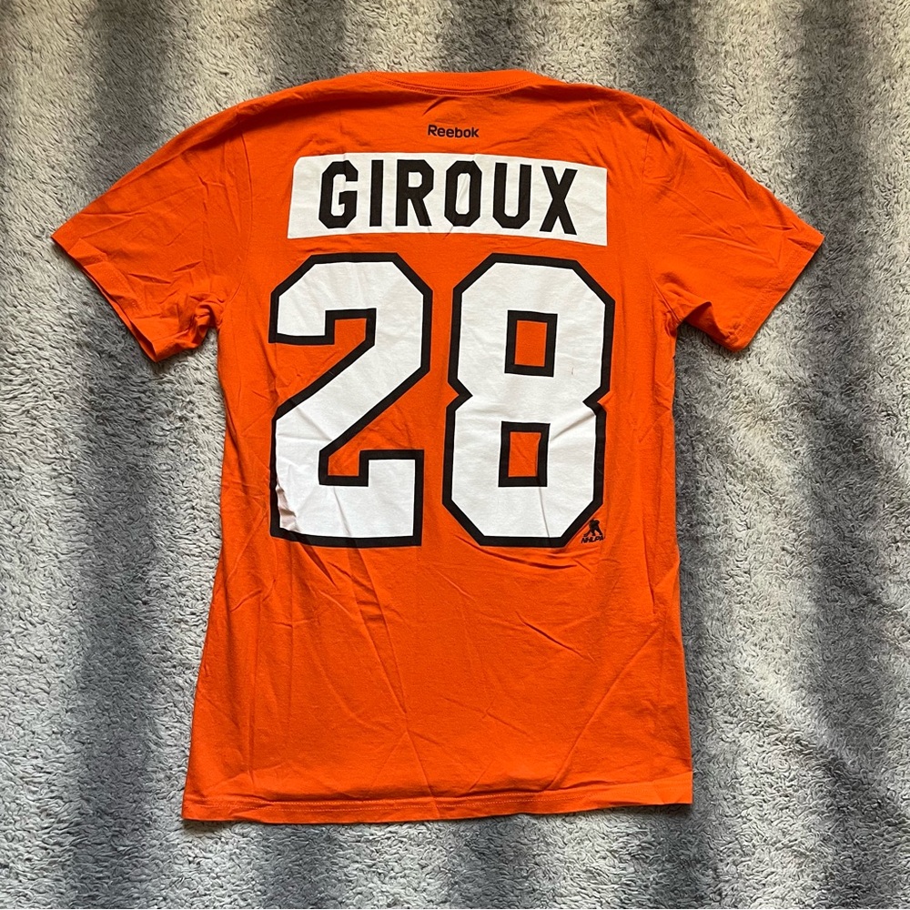 NHL Philadelphia Flyers Reebok Tee Shirt #28 Giroux Men's Small Orange Black